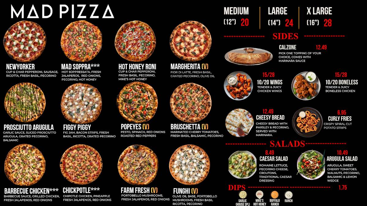 MAD Pizza (NY Style Pizza) меню