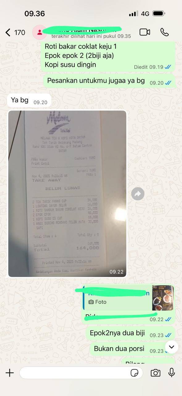 Melawa KBC, Batam Centre меню