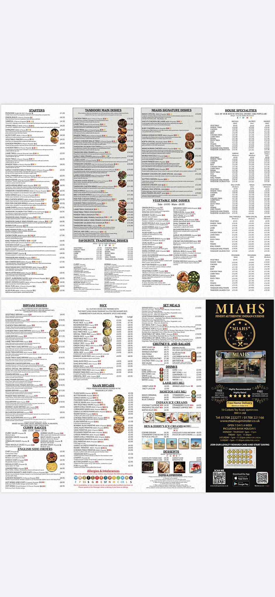 MIAHS меню