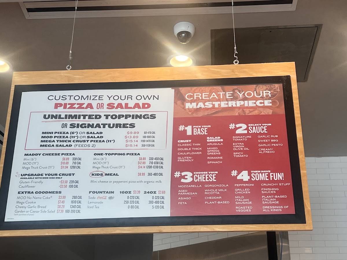 MOD Pizza меню