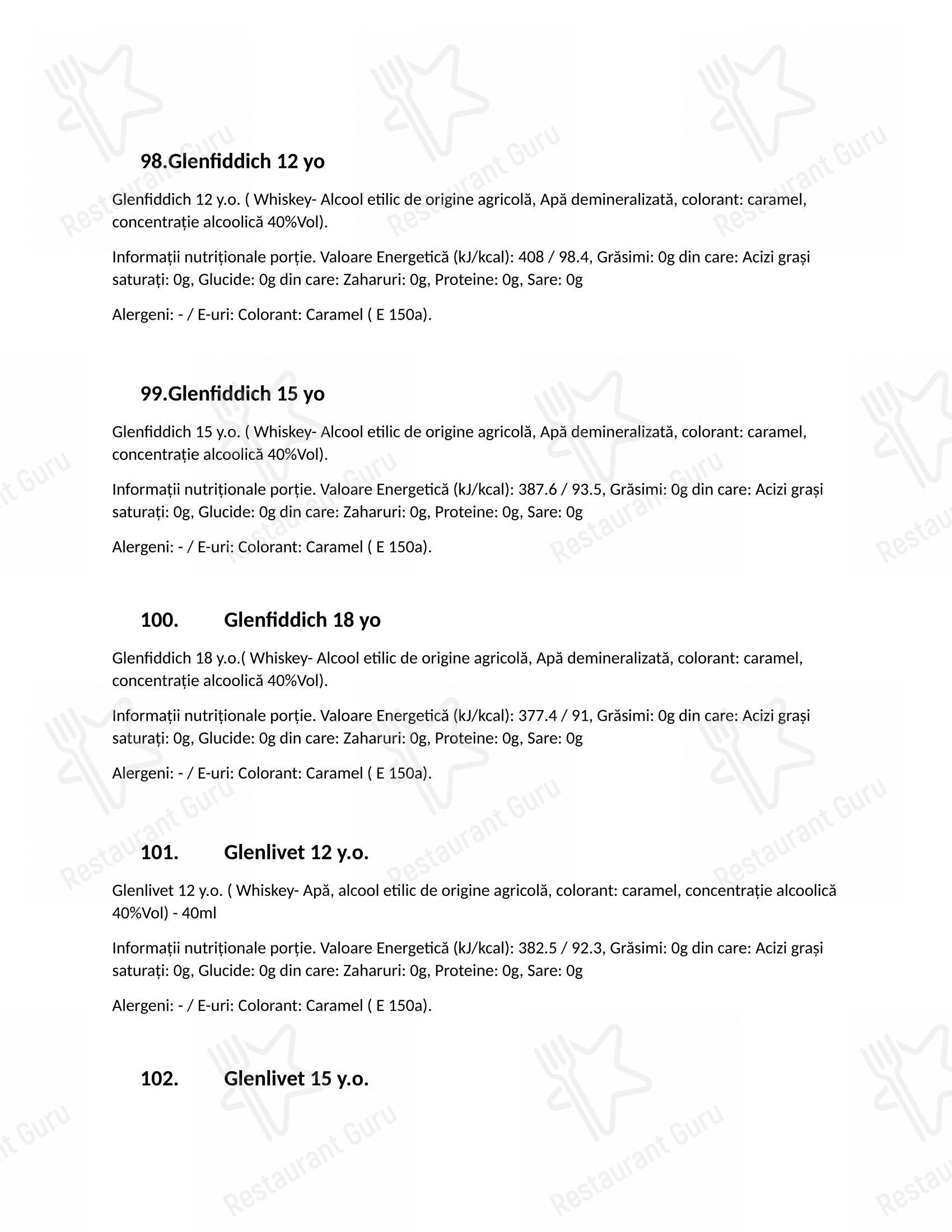 MOKI - Modern Kitchen в Бухаресте - Меню напитков