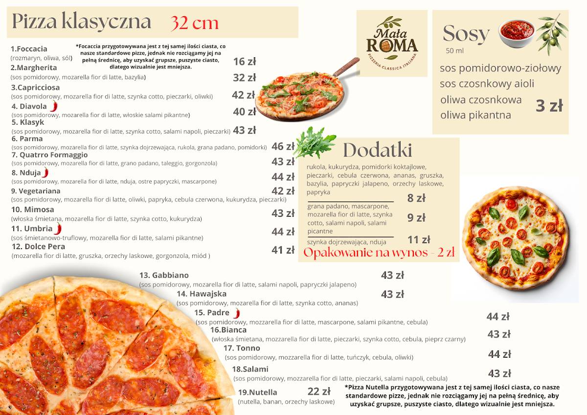 Mała Roma меню