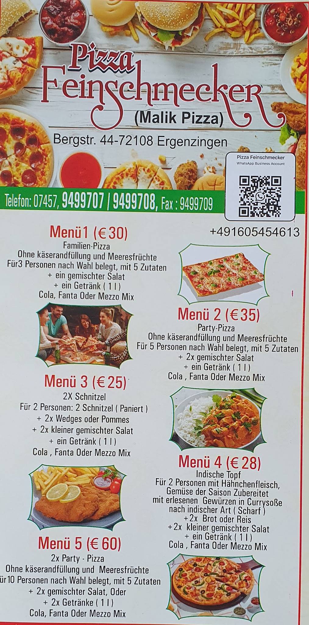 Malik Pizza Express меню