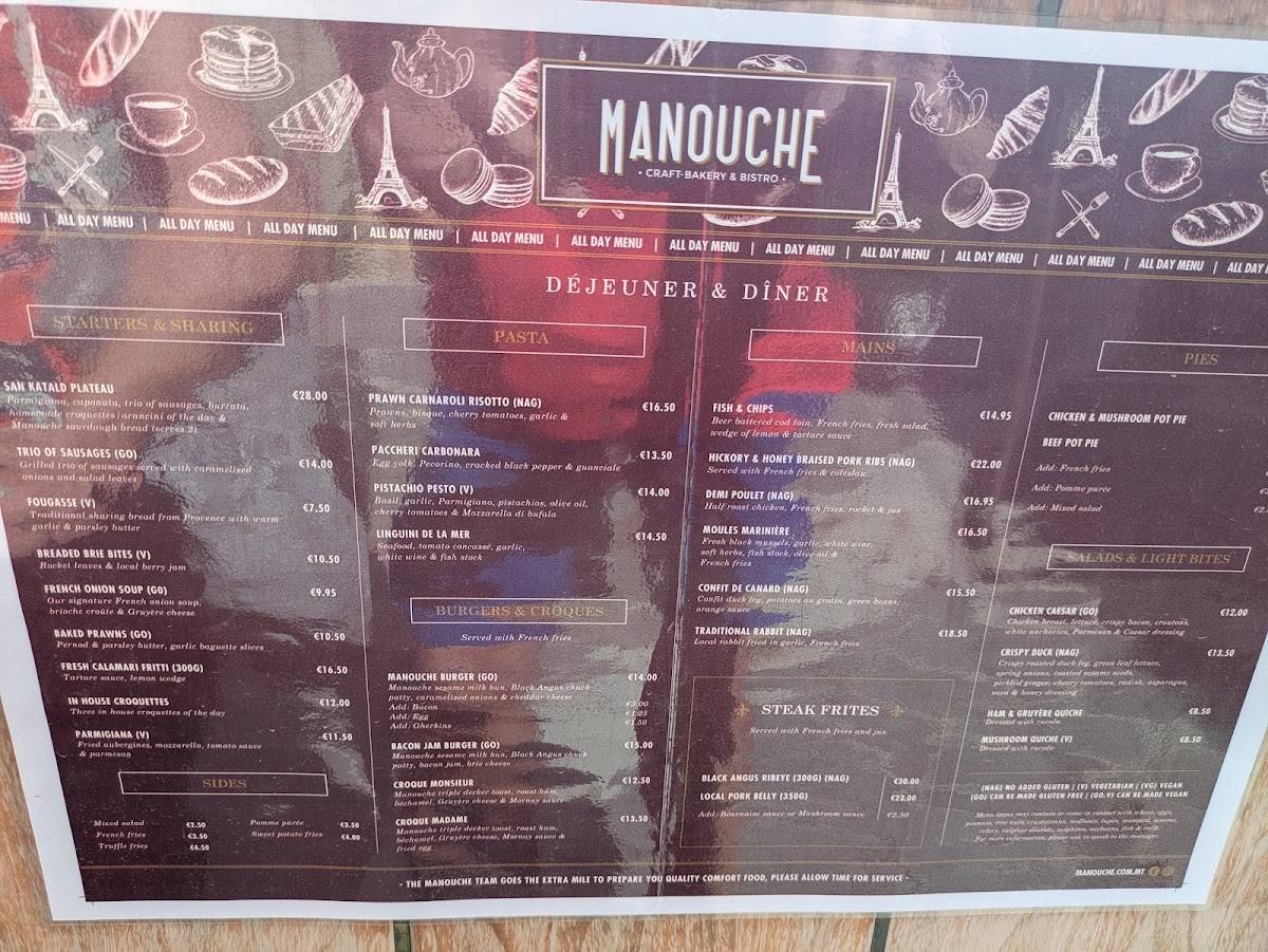 Manouche Craft Bakery & Brunch Rabat меню