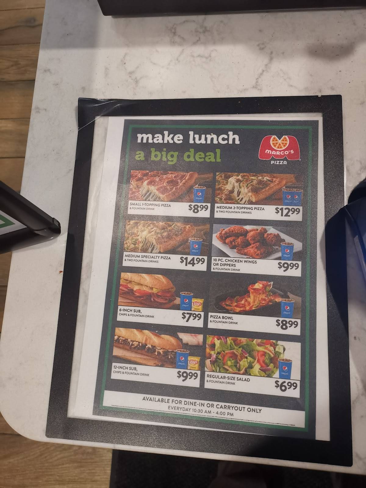 Marco's Pizza меню