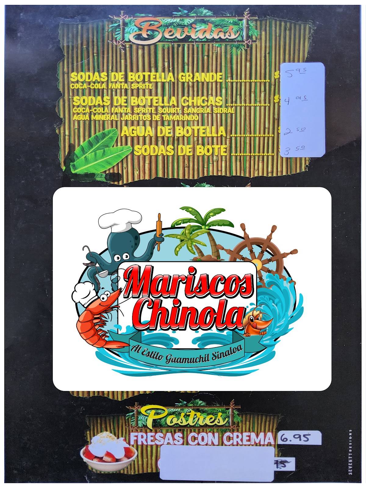 Mariscos Chinola and Mexican Food Restaurant меню