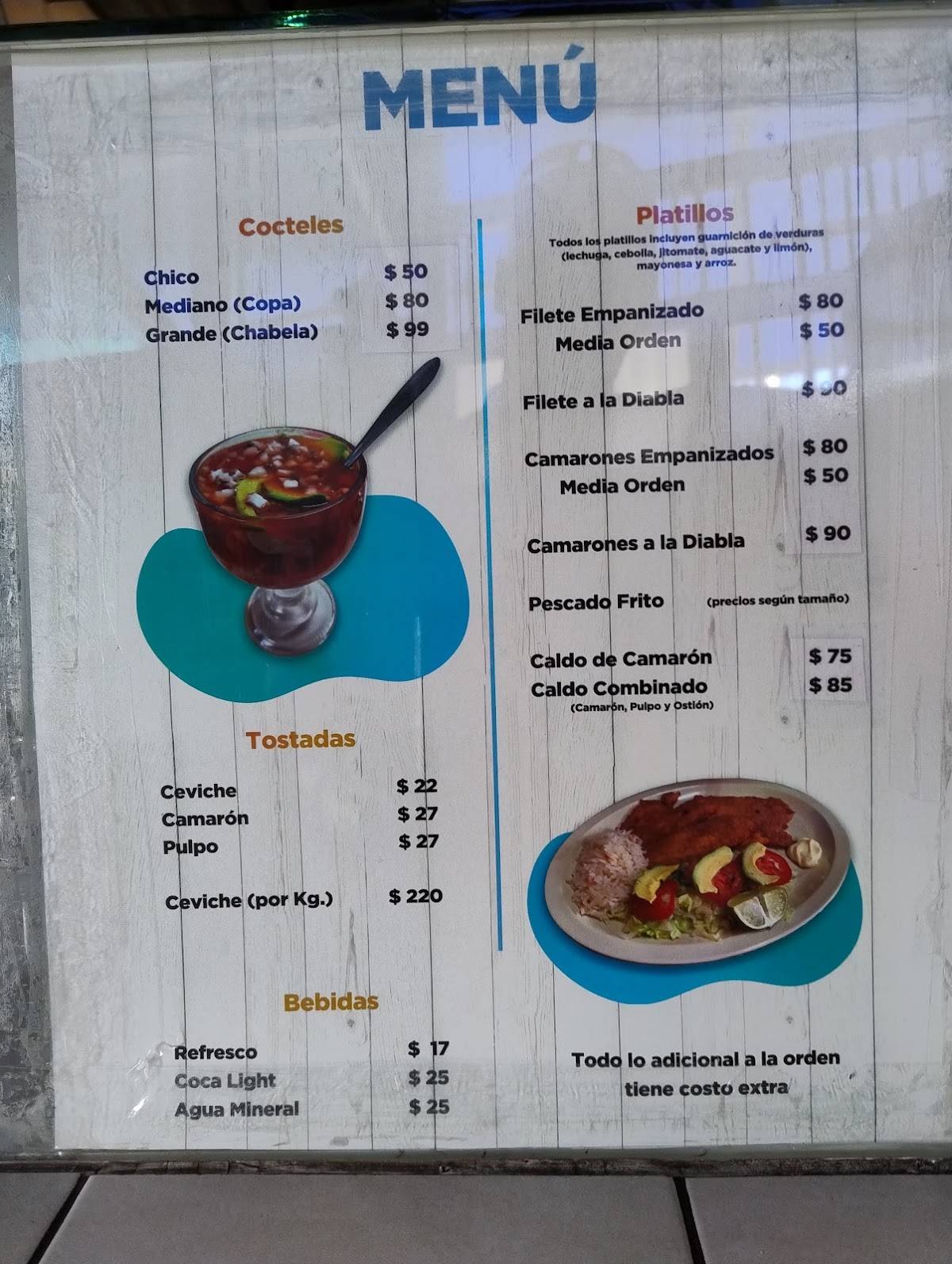 Mariscos El Primo меню