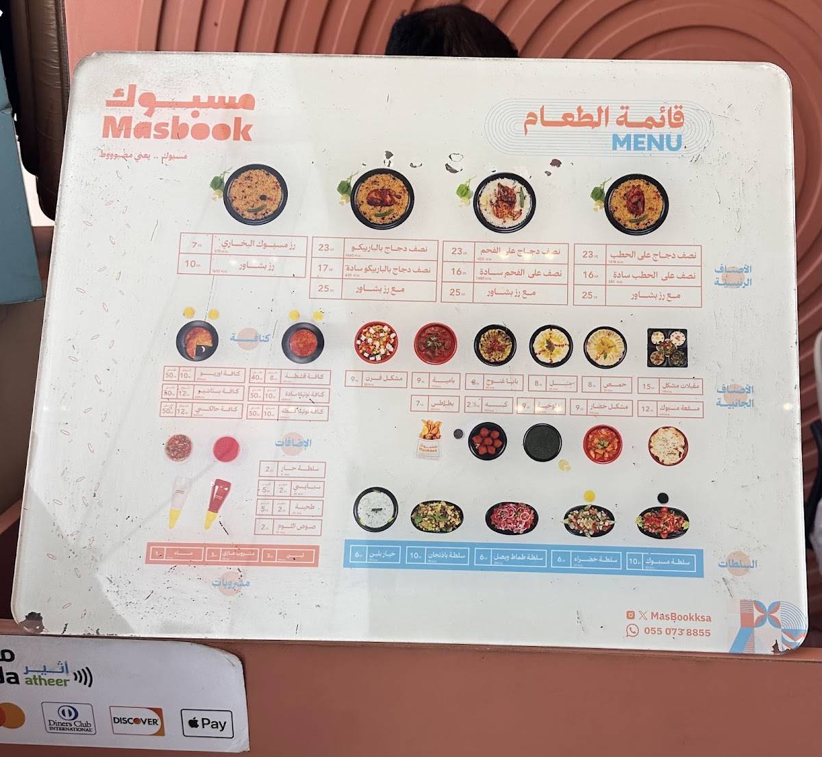 Masbook меню
