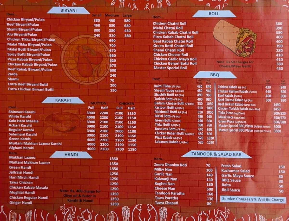 Master Biryani меню