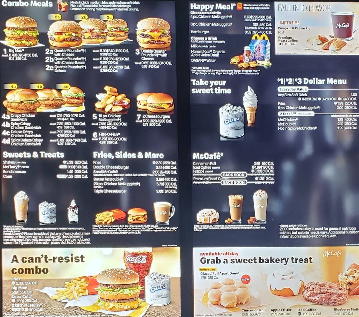 McDonald's меню
