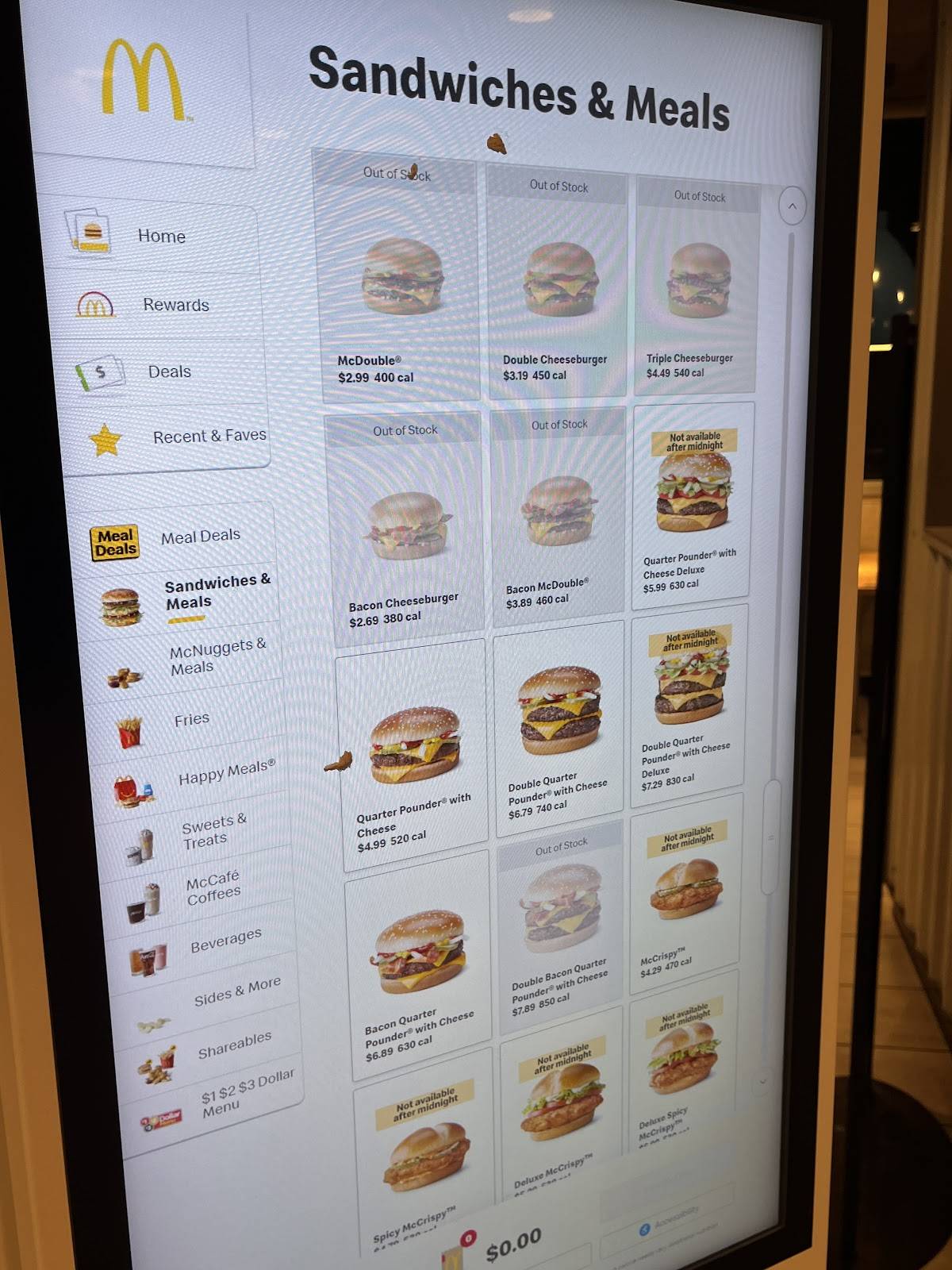 McDonald's меню