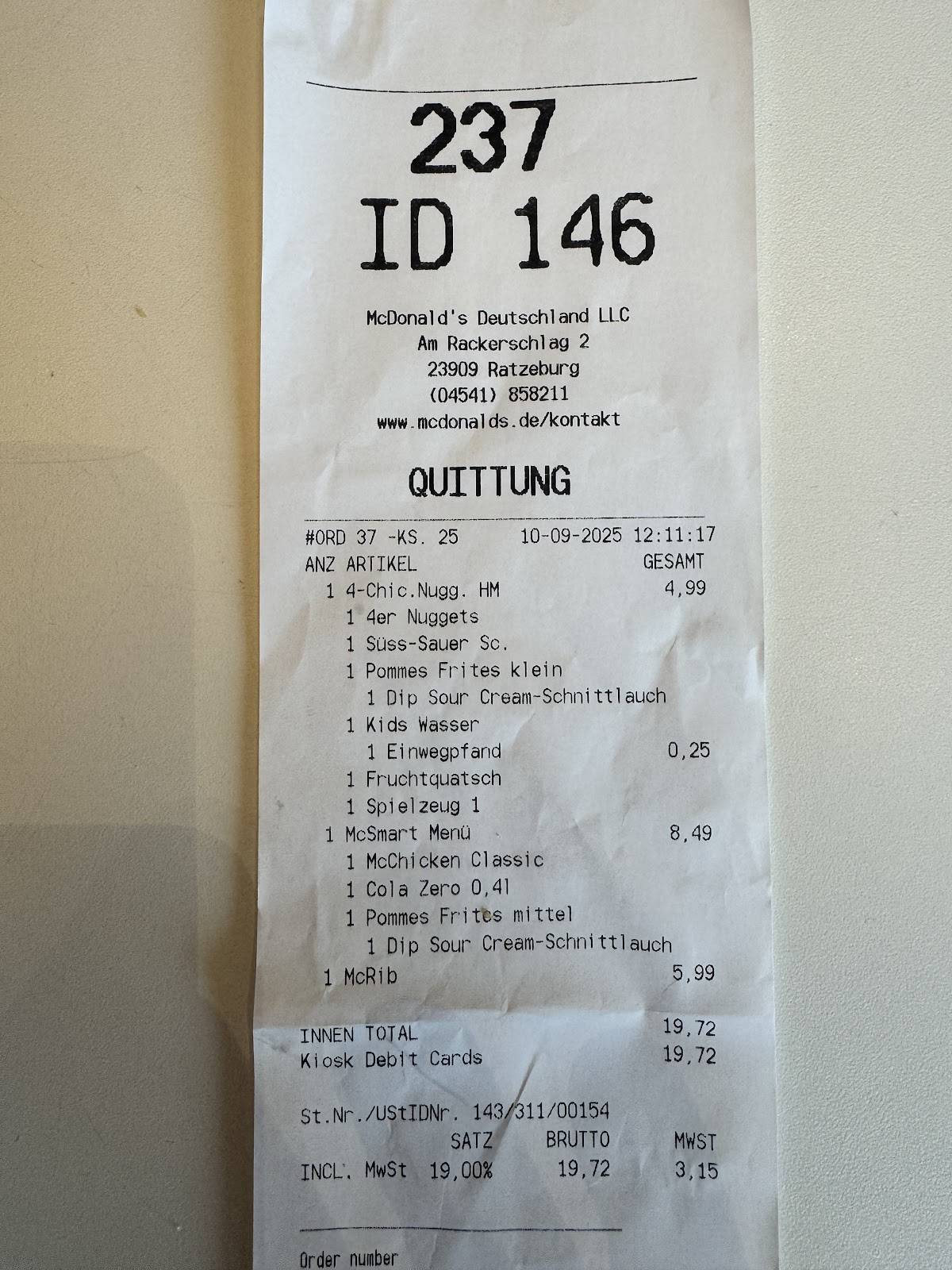 McDonald's меню