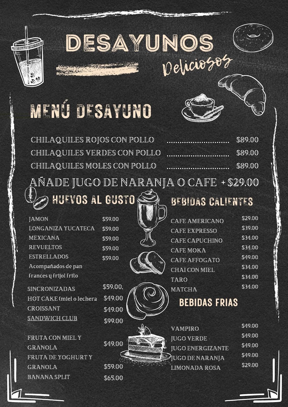 JB Pastas, Hamburguesas y Snack меню