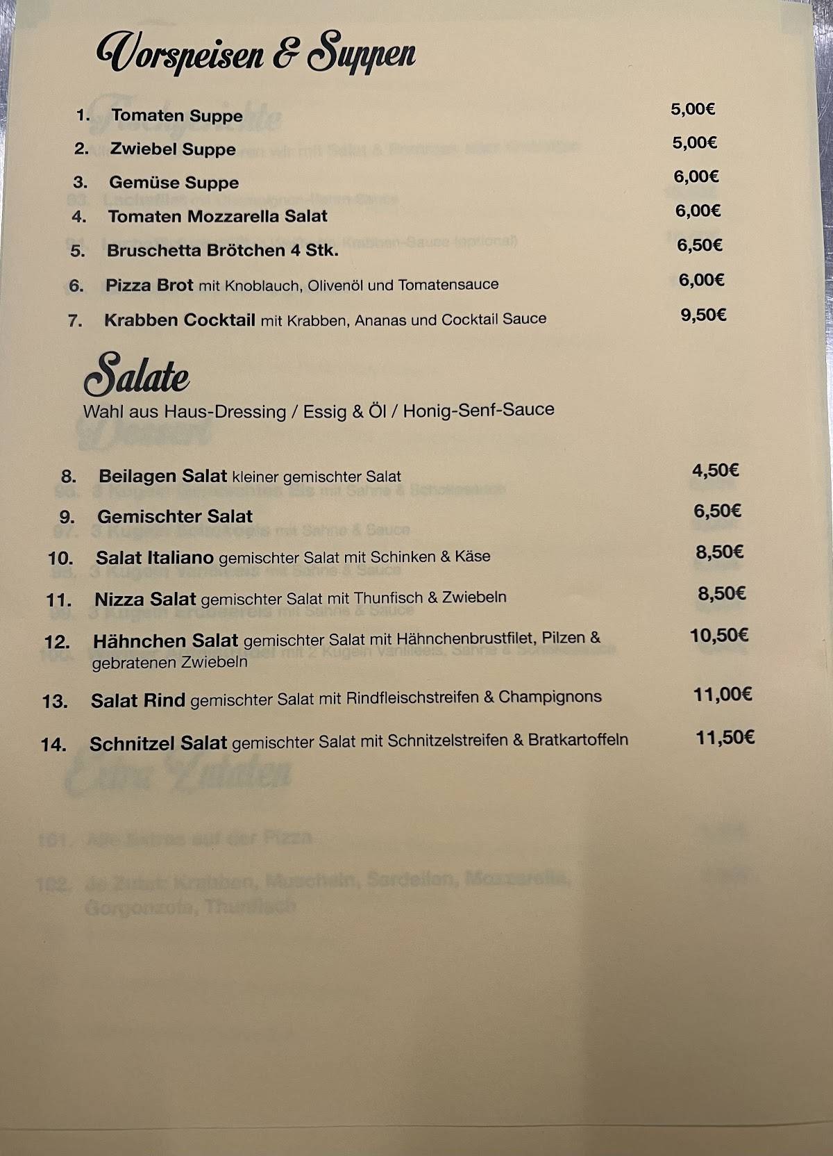 Pizzeria Calabria меню