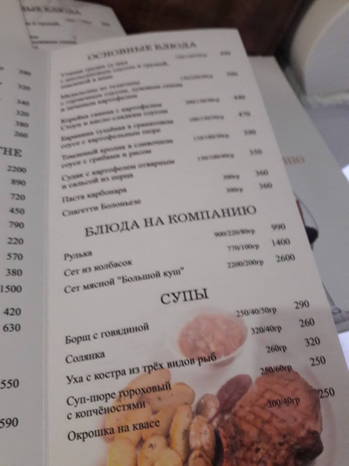 Мьюс меню