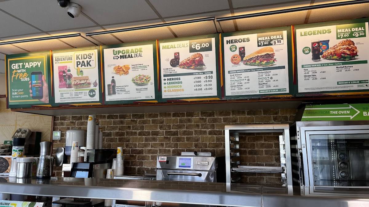 Subway меню