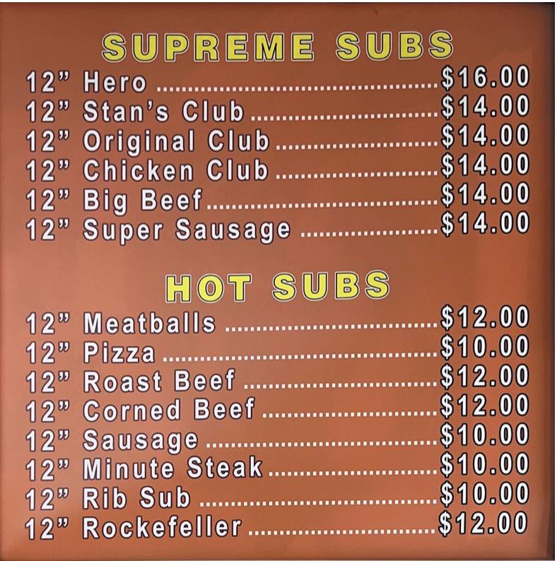 Mike's Subs меню