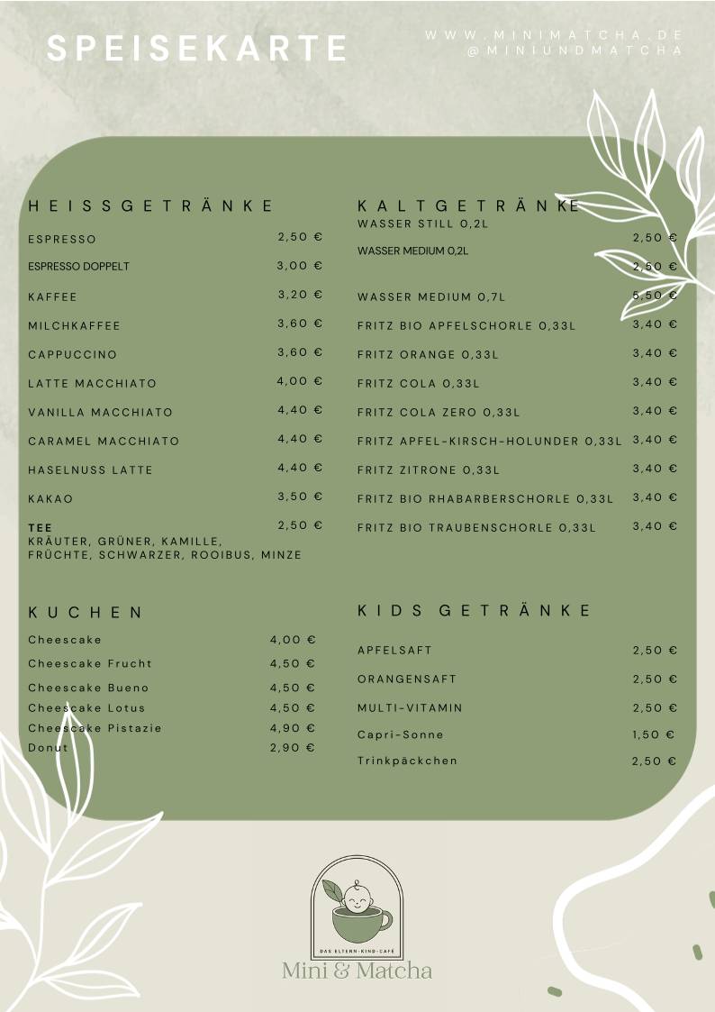 Mini & Matcha - Kindercafé меню