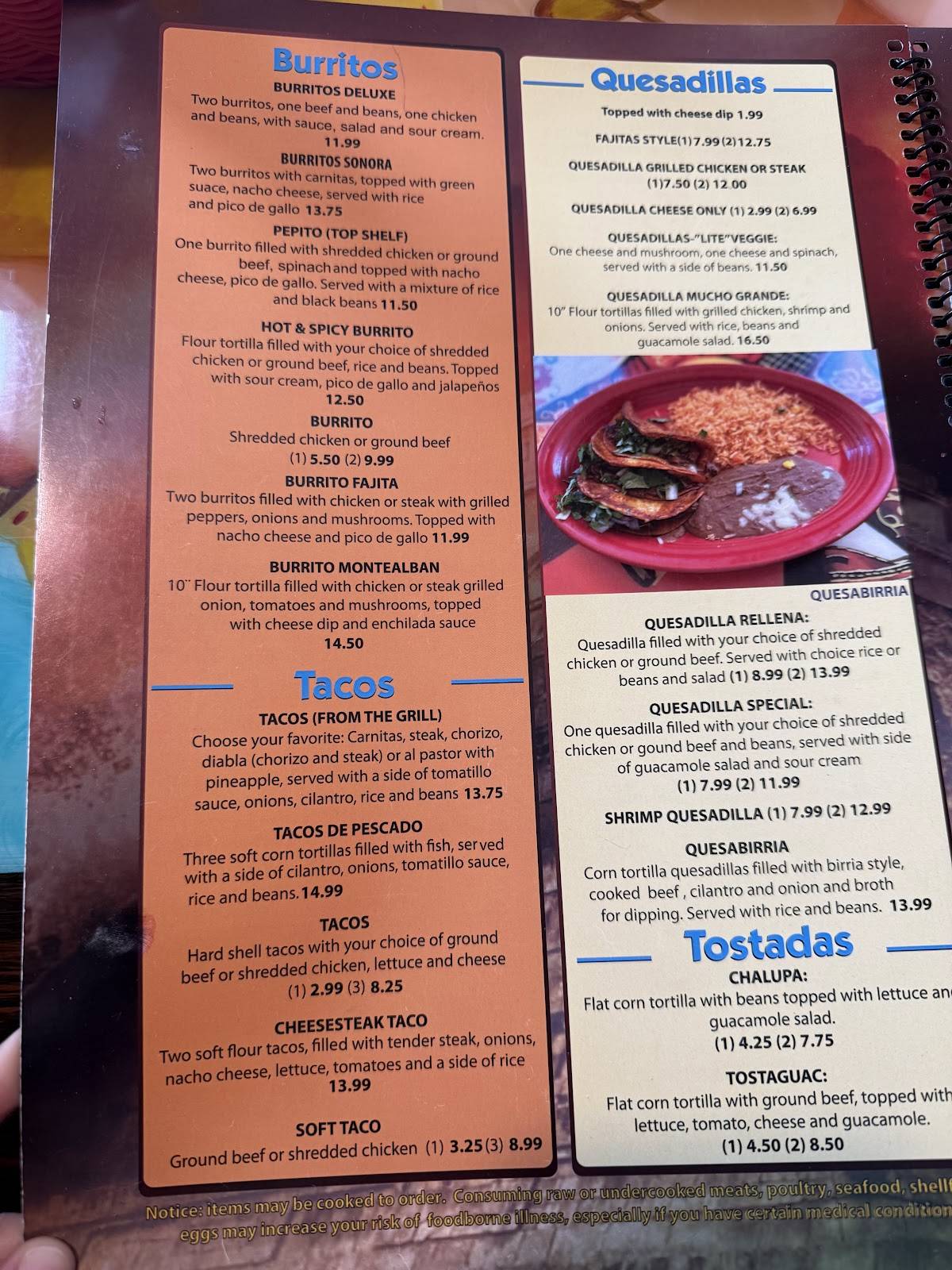 Monte Alban Mexican Restaurant меню