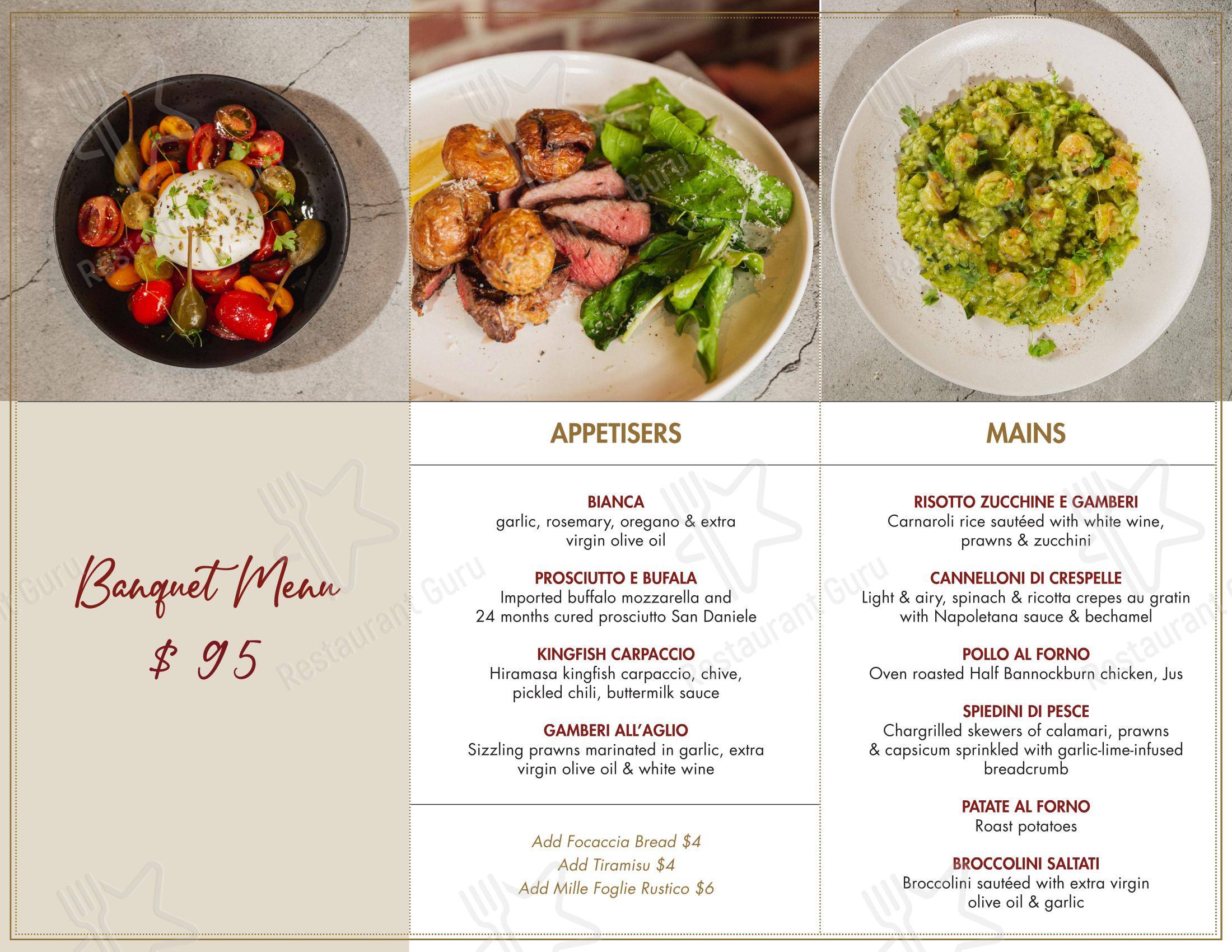 Меню кафе Moretti Italian Restaurant Leichhardt