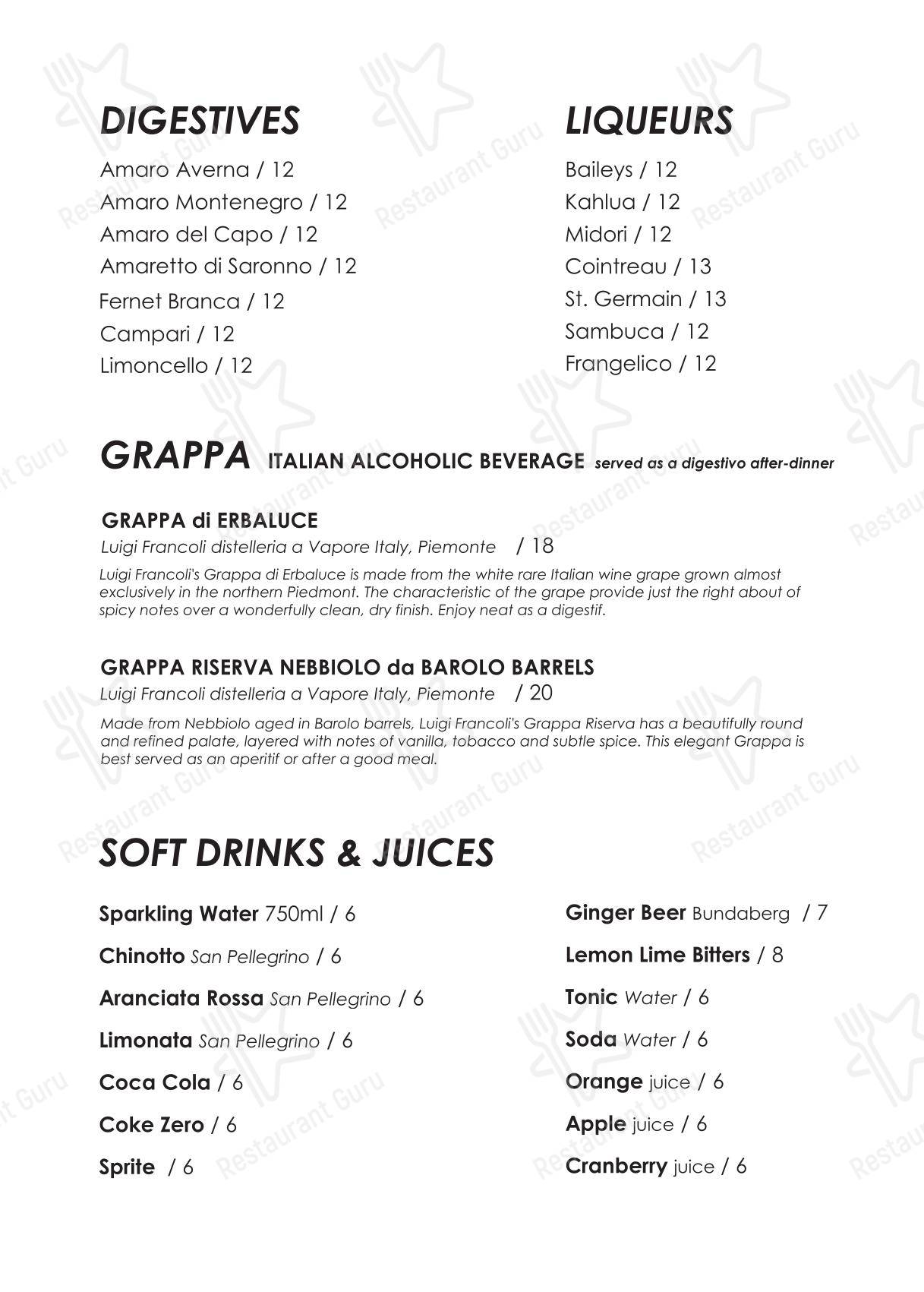 Moretti Italian Restaurant Leichhardt в Лейхгардте - Меню напитков