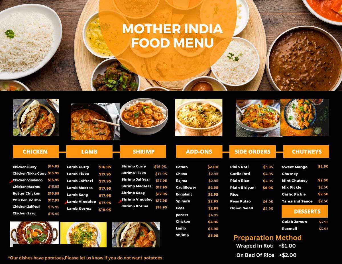 Mother India Roti меню