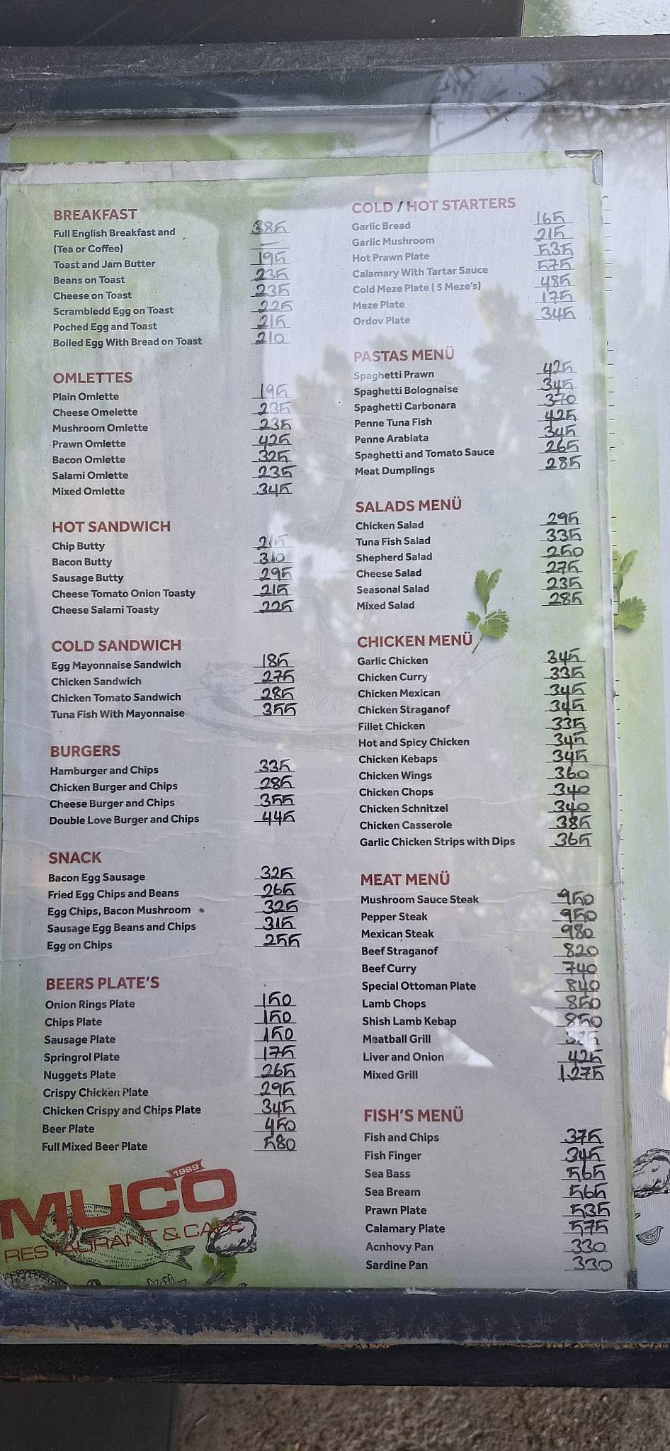 Muco Restoran меню