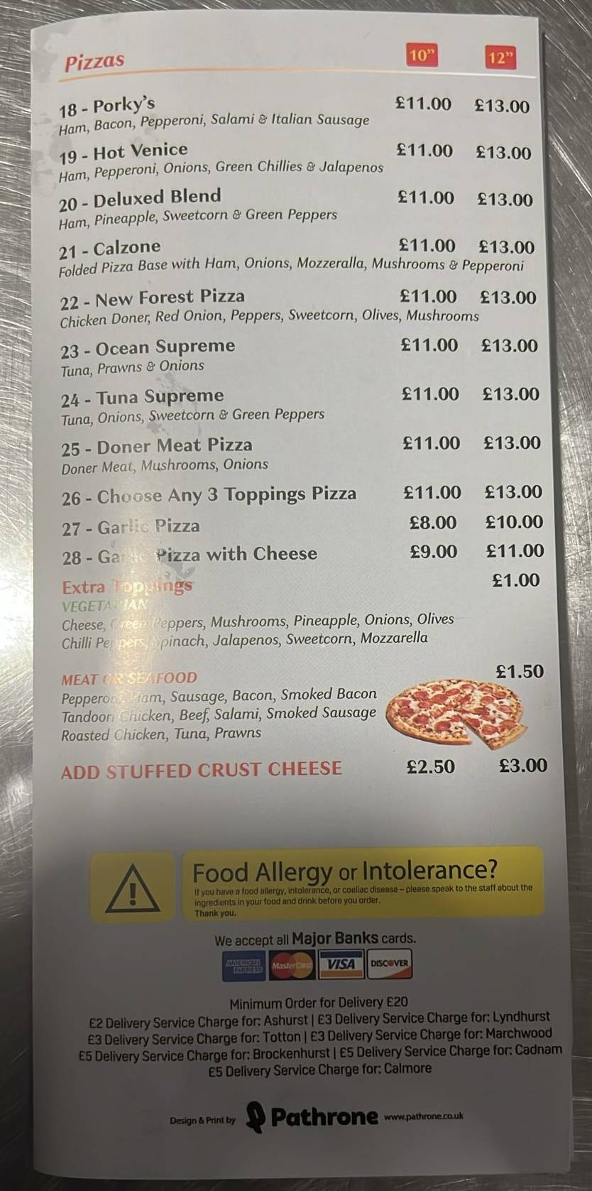 New Forest Pizza меню