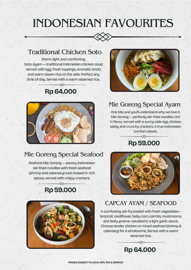Nu Kitchen Bali меню
