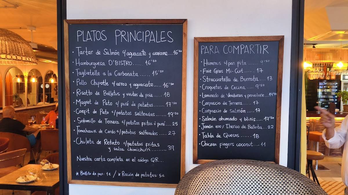 O'Bistro Restaurante El Rompido меню