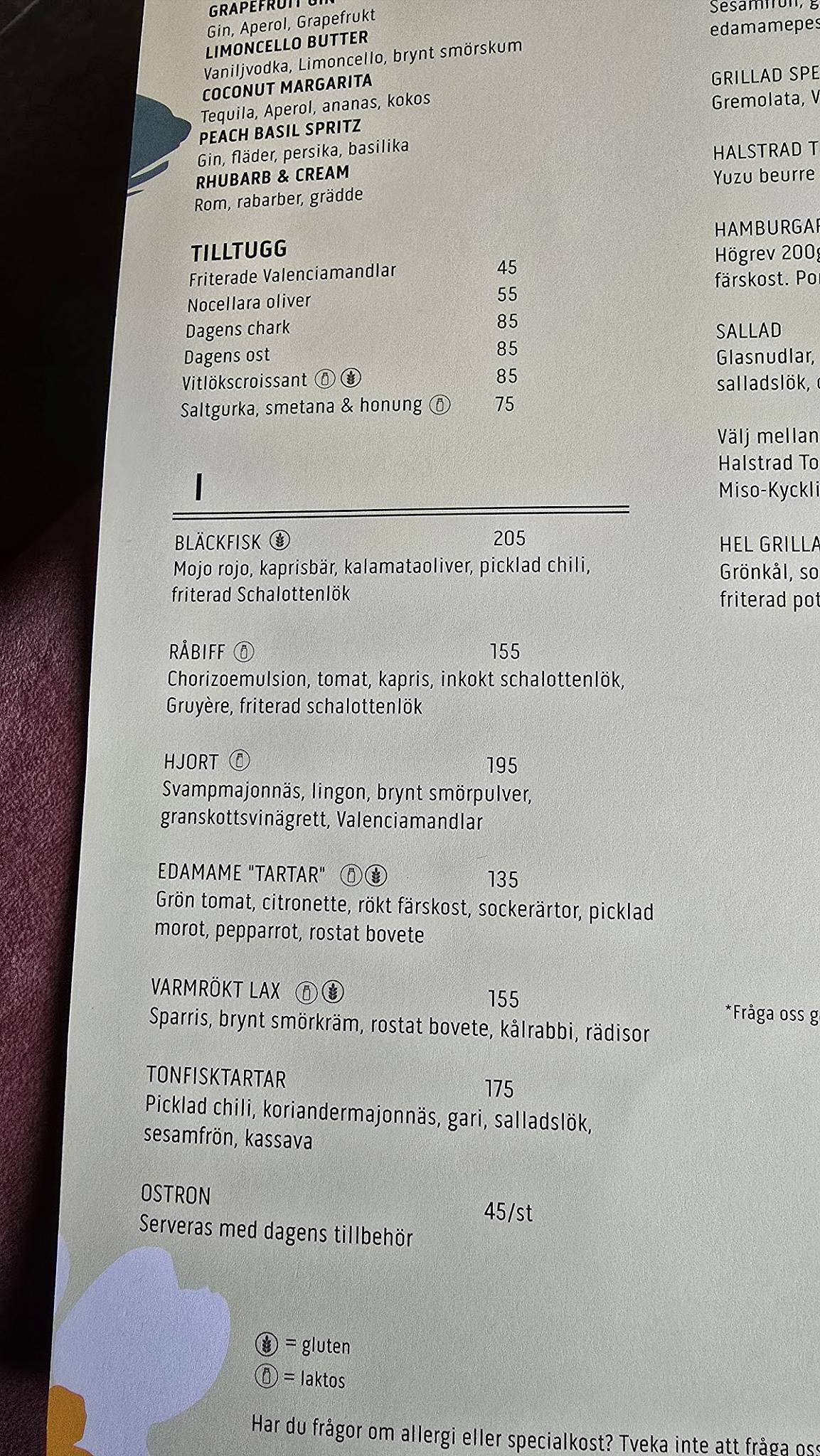 Occasio меню