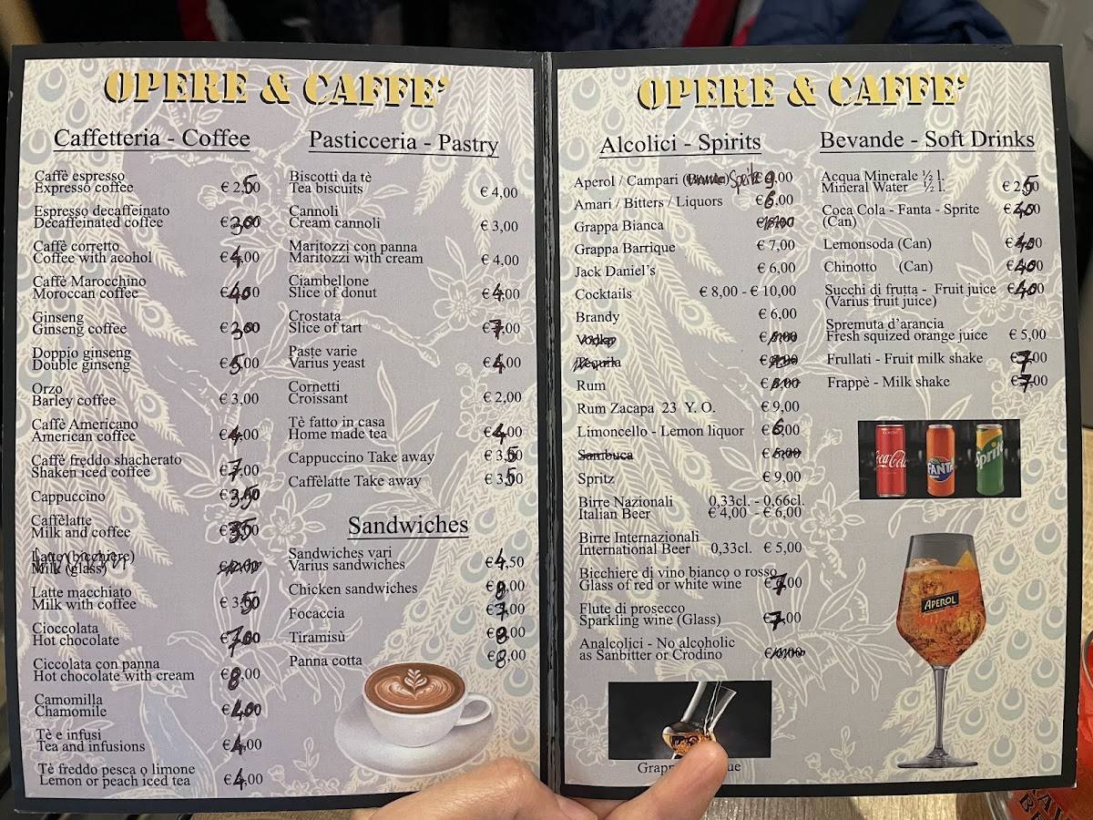 Opere & Caffé меню