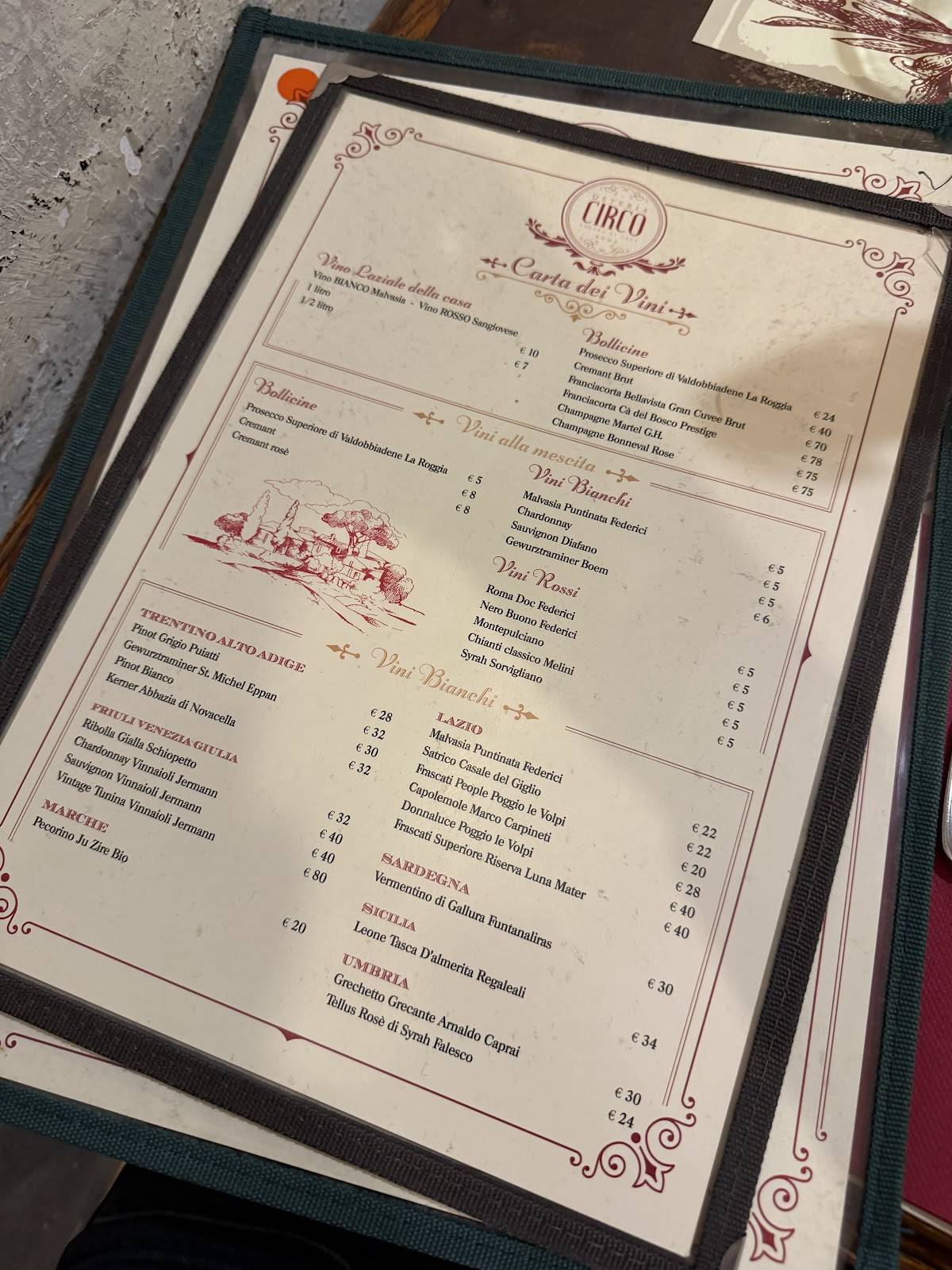 Osteria Circo меню