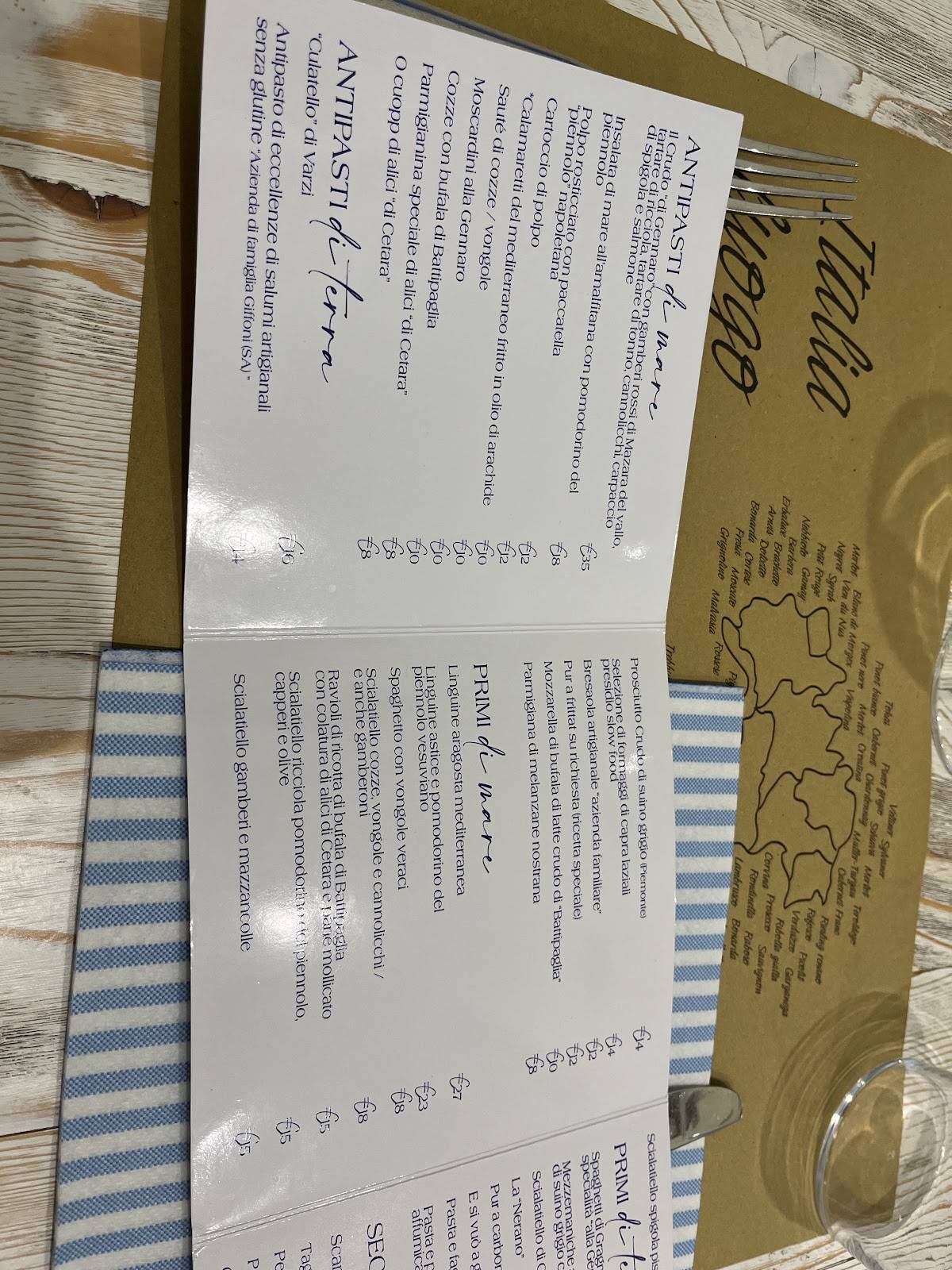 Osteria La Massaia меню