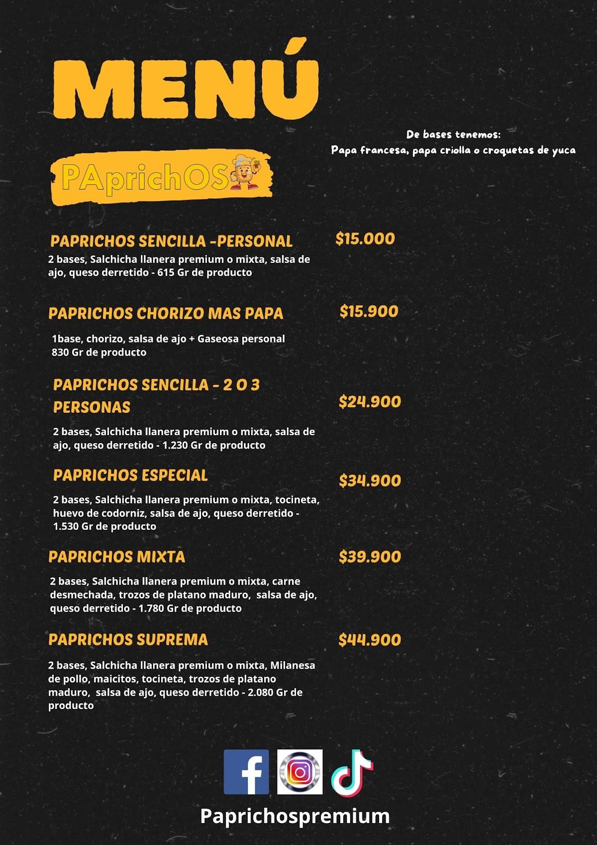 PAprichOS меню