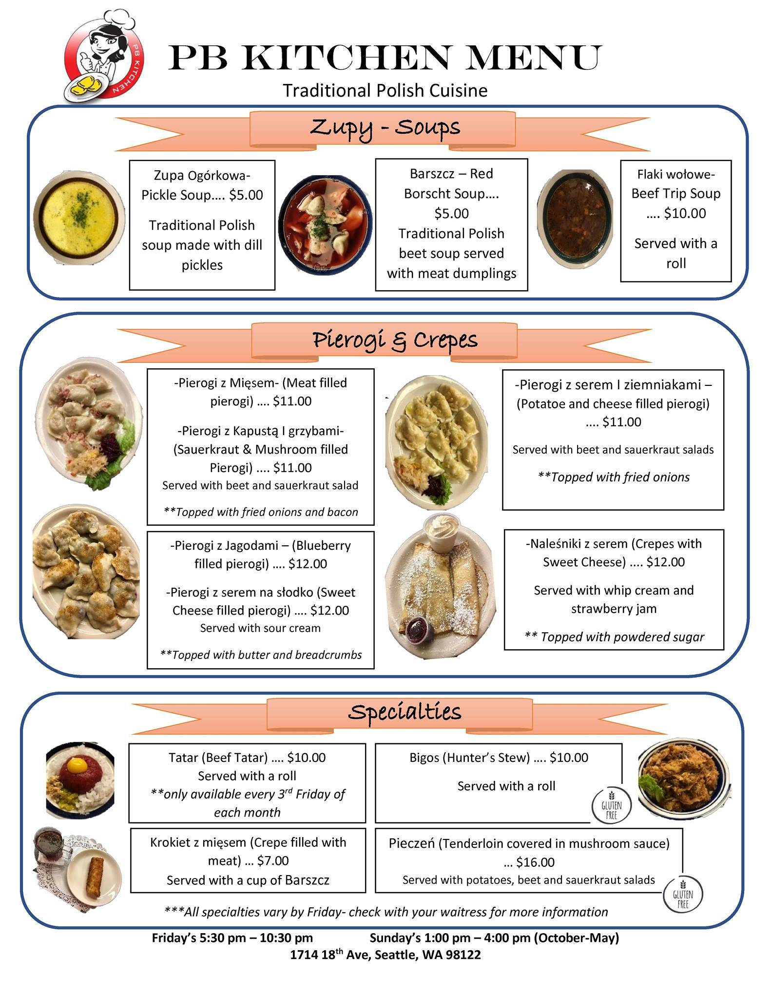 PB Kitchen меню