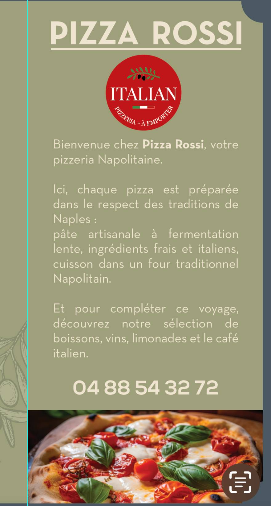 PIZZA ROSSI меню