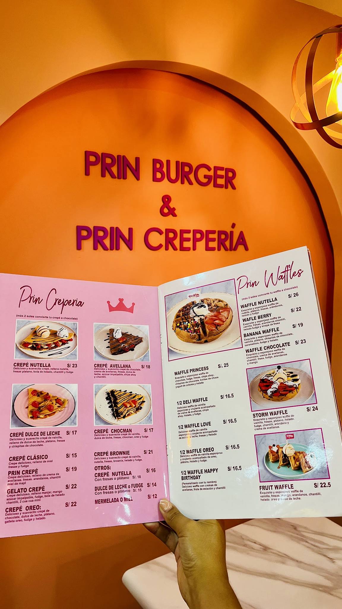 PRIN BURGER - restaurante & crepería / cafetería / heladería меню