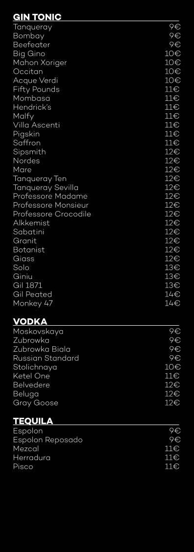 PULP меню