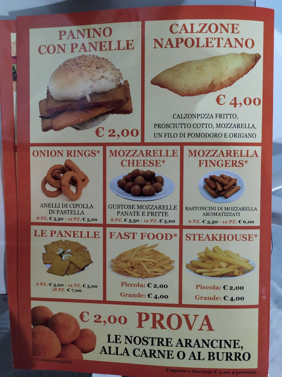 Linuxfood Mondello меню