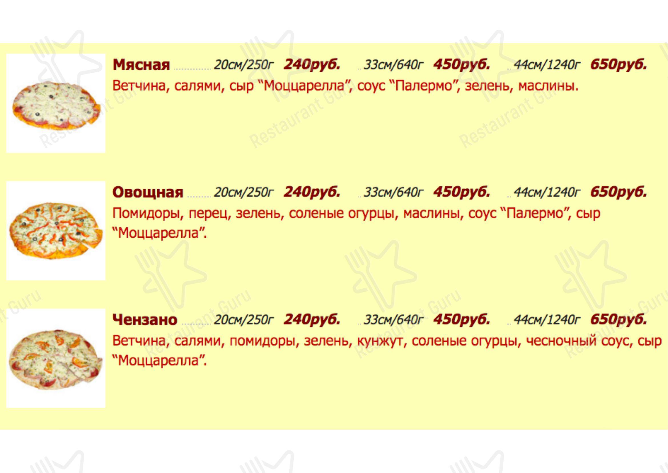 Меню Палермо - еда и напитки
