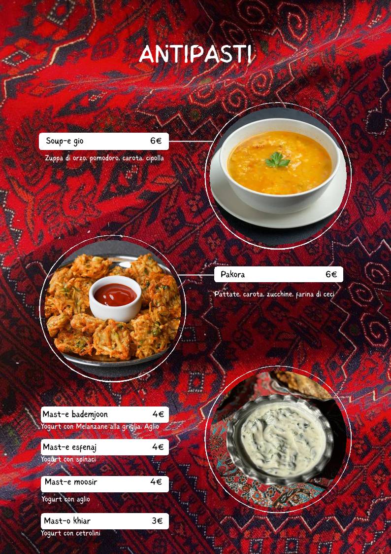 Panda - Persian & italian restaurant меню
