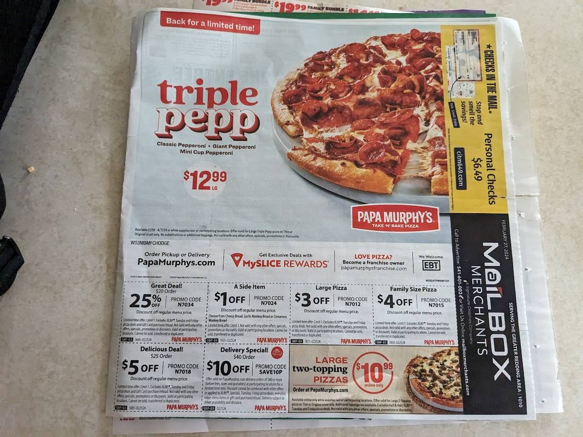 Papa Murphy's Take 'N' Bake Pizza меню