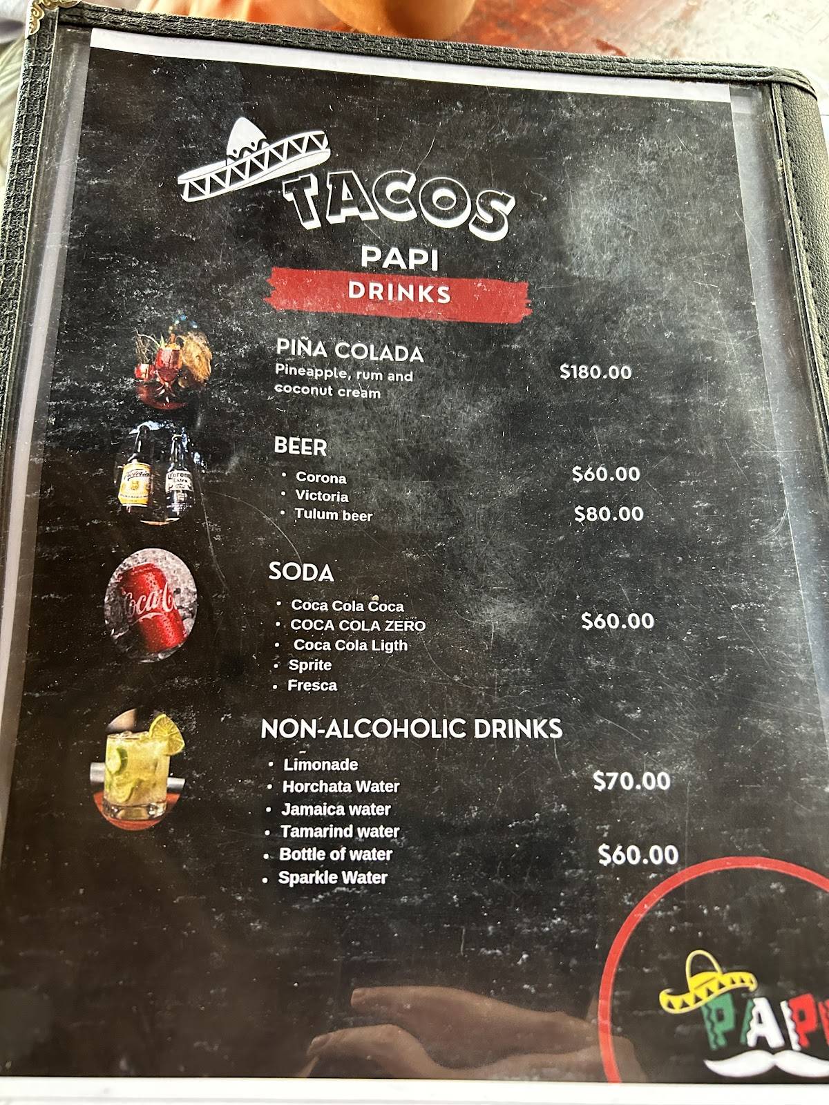 Papi Chulo RestBar меню