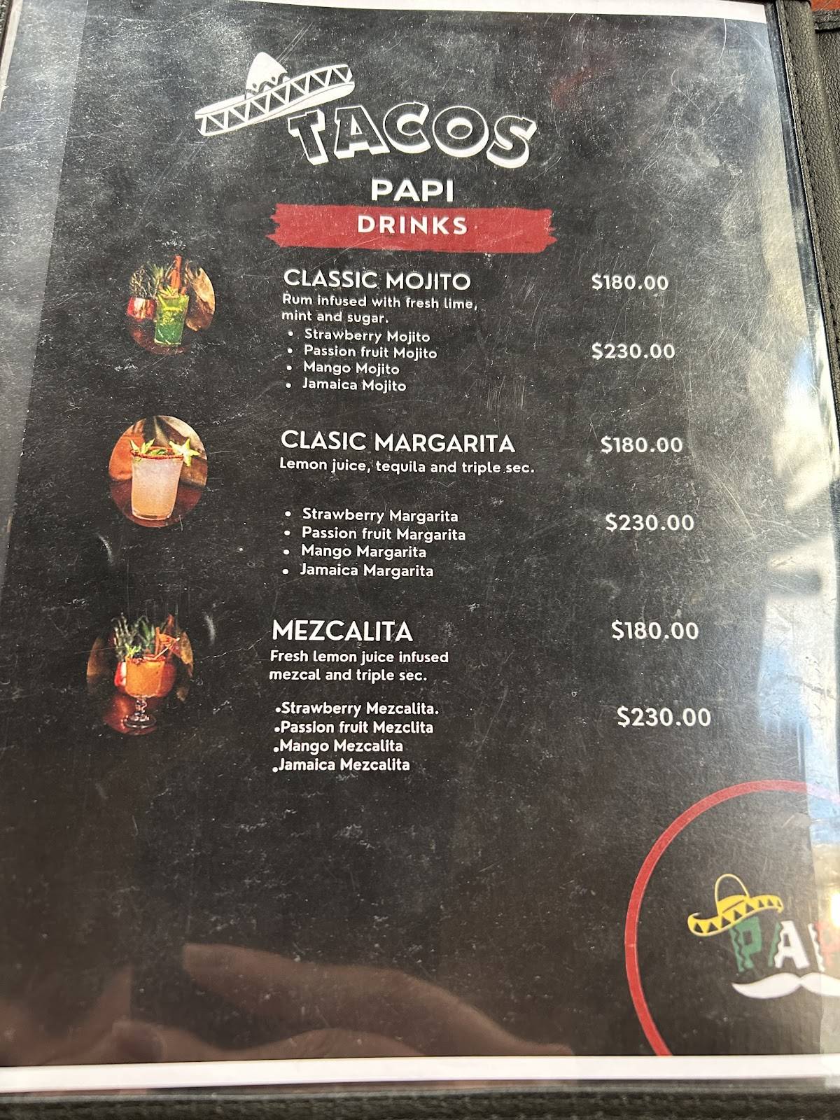 Papi Chulo RestBar меню