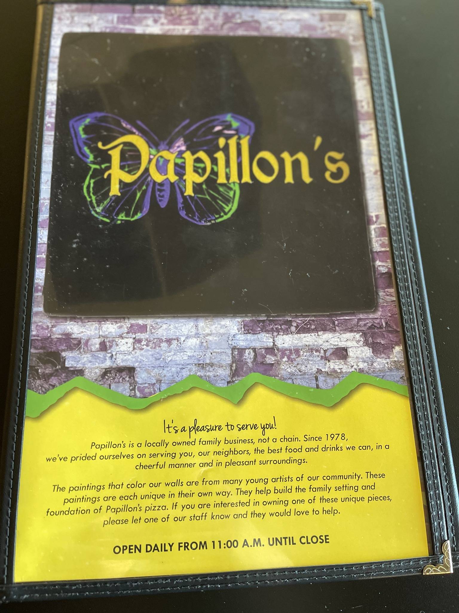 Papillon's Pizza меню