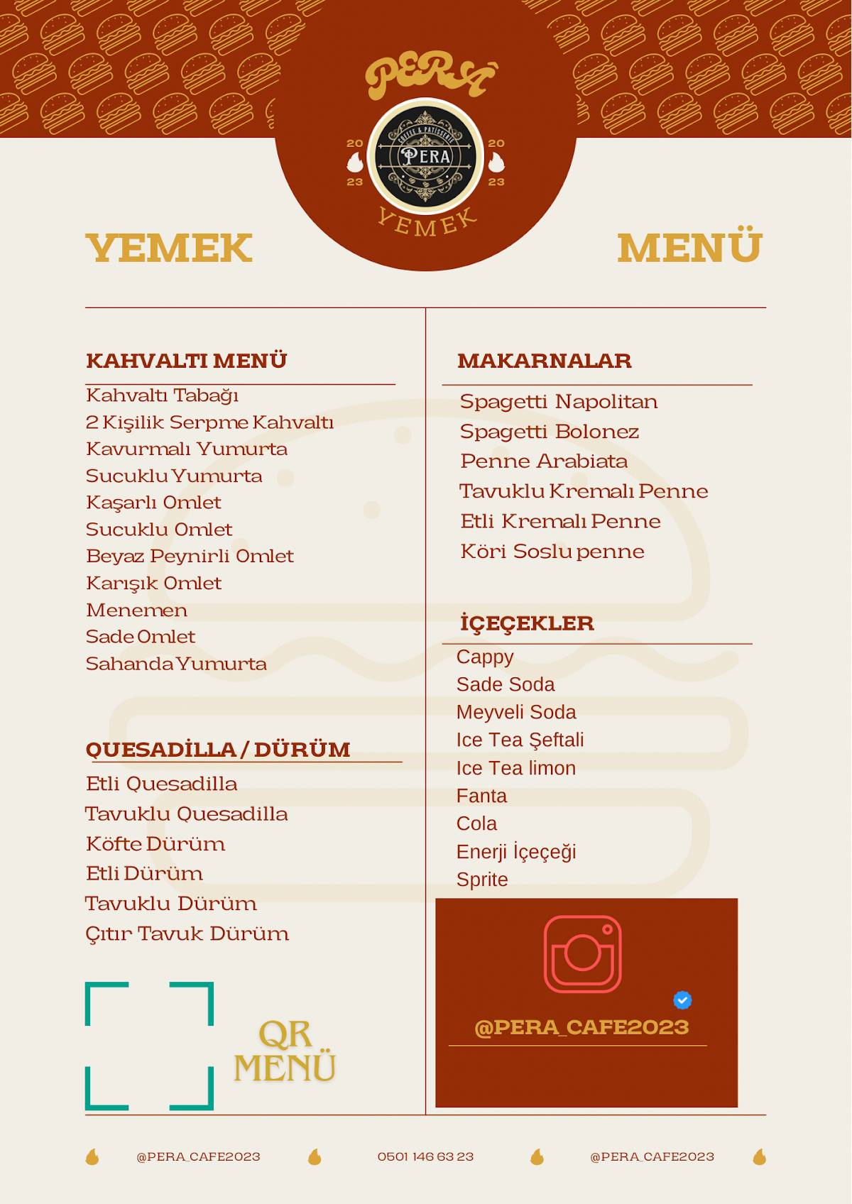 Pera Cafe меню