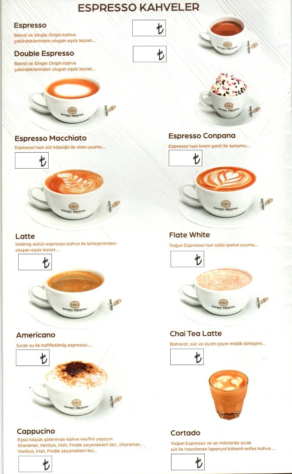 Pera Cafe меню