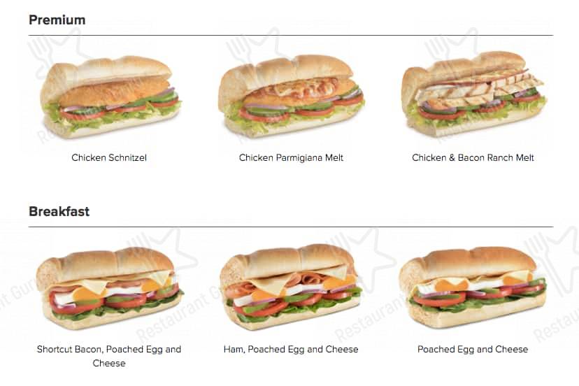 Subway меню