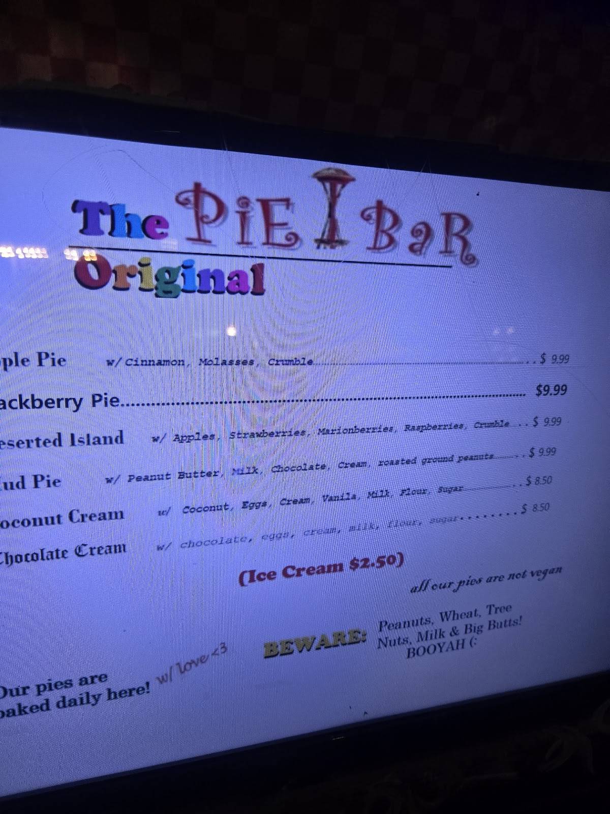 Pie Bar меню